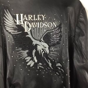 Harley Davidson Women’s (3XL) Black Leather Jacket "Dazzle"